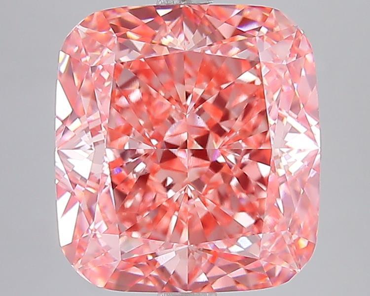 8.01 Ct. Fancy Vivid Pink Cushion Lab Grown Diamond