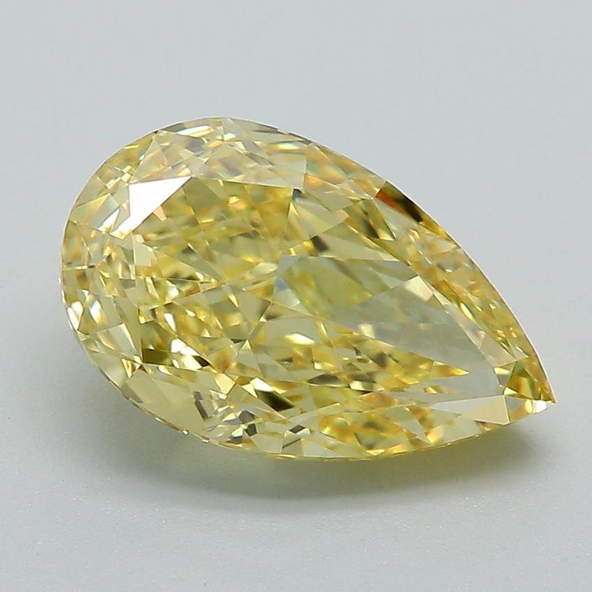 3.40 Ct. Fancy Vivid Yellow Pear Lab Grown Diamond