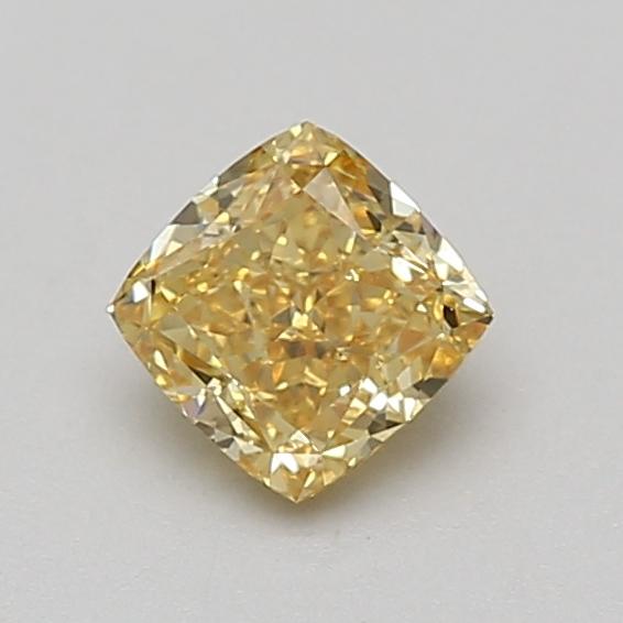 0.72 Ct. Fancy Vivid Yellow Cushion Lab Grown Diamond