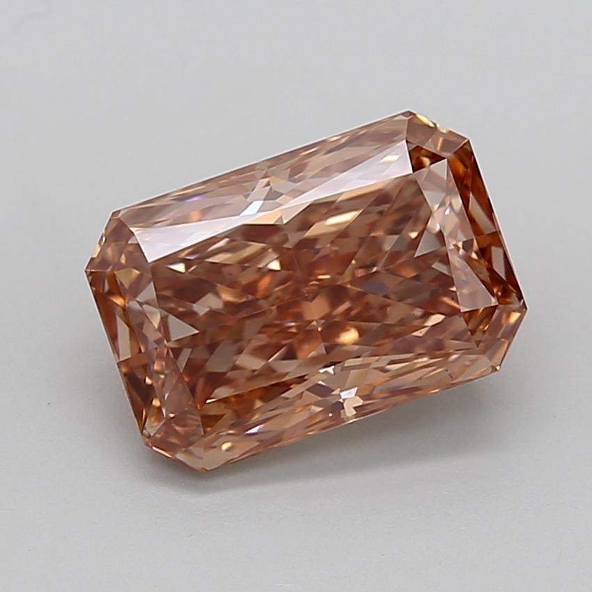 4.14 Ct. Fancy Vivid Brown Pink Radiant Lab Grown Diamond