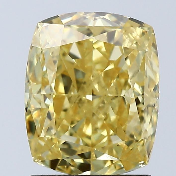 2.01 Ct. Fancy Vivid Yellow Cushion Lab Grown Diamond