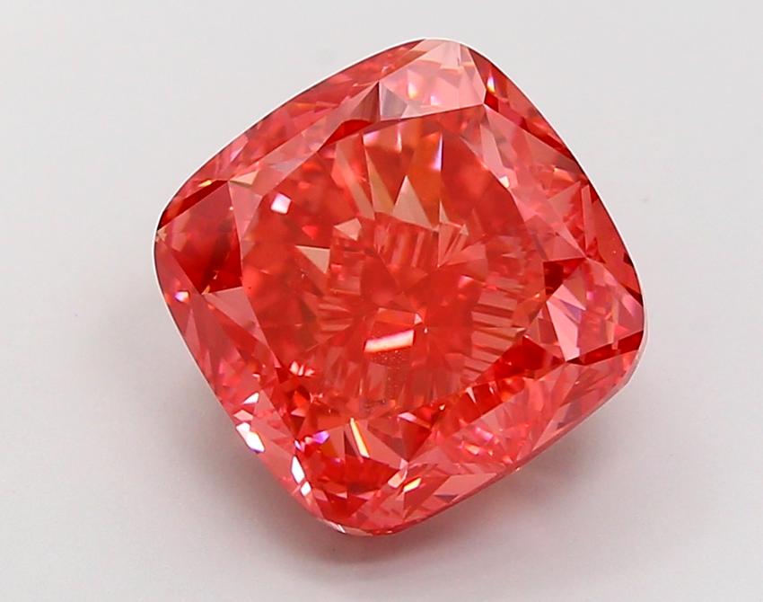 9.07 Ct. Fancy Vivid Red Cushion Lab Grown Diamond