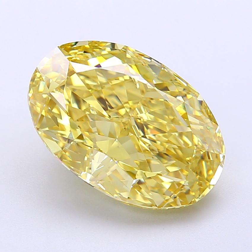 5.24 Ct. Fancy Vivid Yellow Oval Lab Grown Diamond