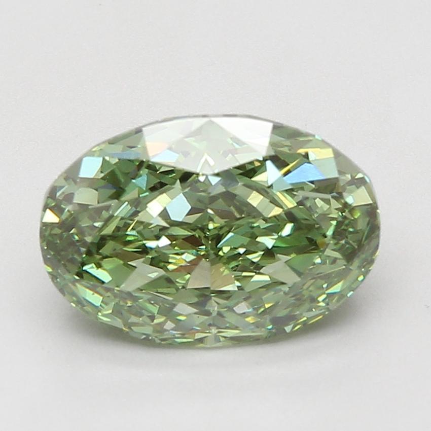 4.08 Ct. Fancy Vivid Green Oval Lab Grown Diamond