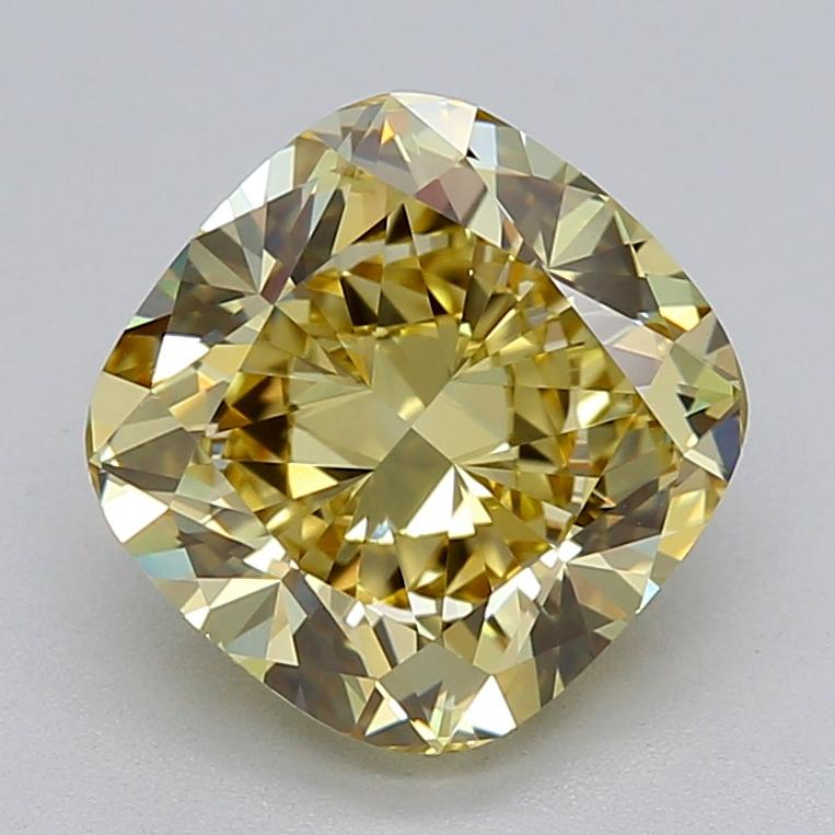 2.72 Ct. Fancy Yellow Cushion Lab Grown Diamond