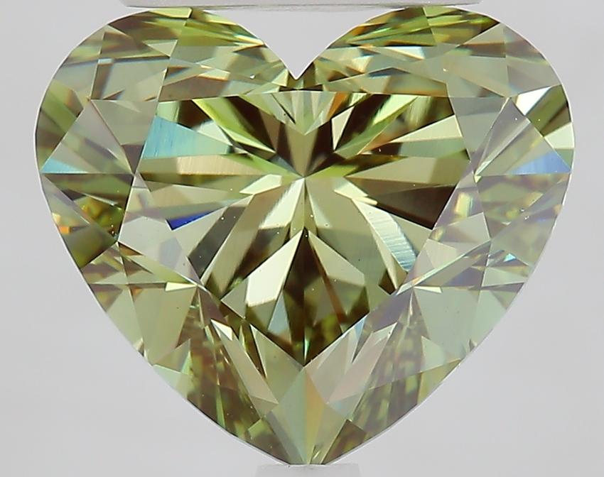 4.70 Ct. Fancy Vivid Green Heart Lab Grown Diamond