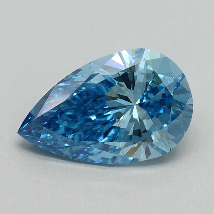 1.52 Ct. Fancy Vivid Blue Pear Lab Grown Diamond