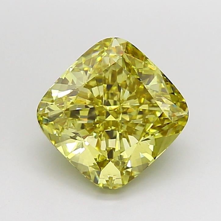 3.30 Ct. Fancy Intense  Yellow Cushion Lab Grown Diamond