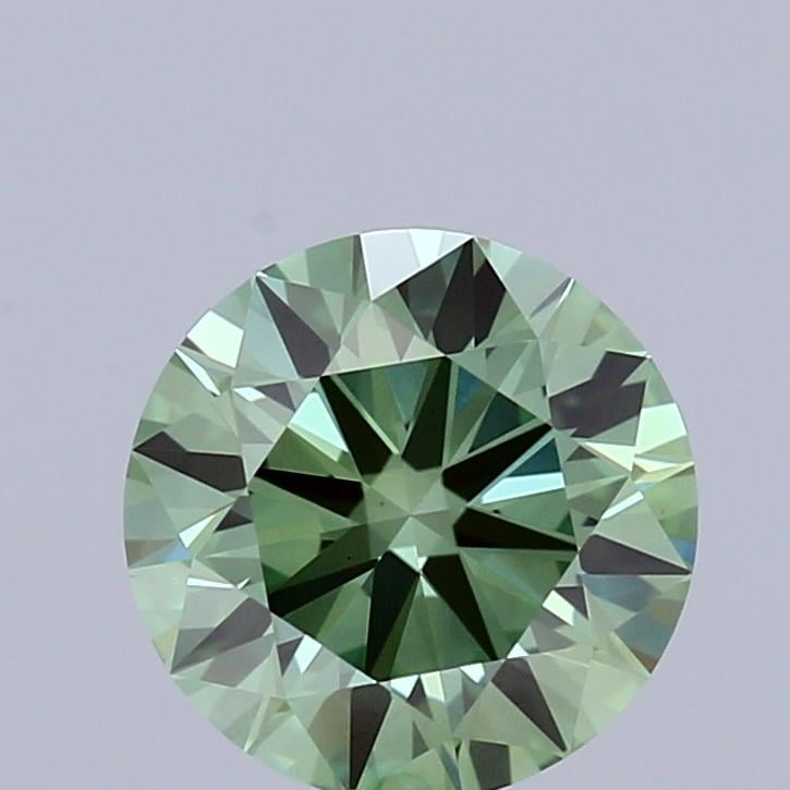 1.11 Ct. Fancy Vivid  Green Round Lab Grown Diamond