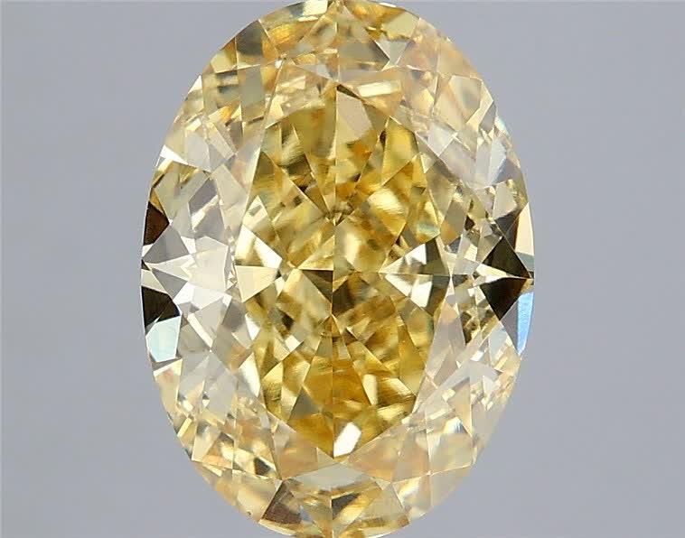 4.07 Ct. Fancy Intense  Yellow Oval Lab Grown Diamond