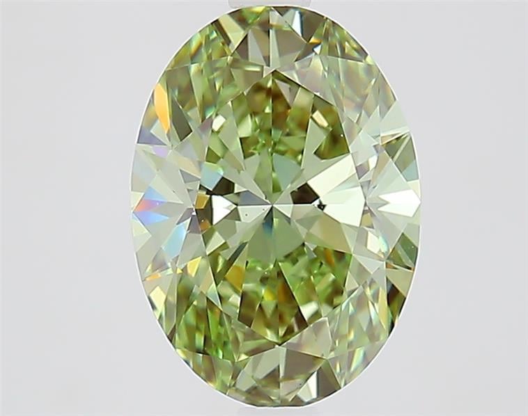 2.12 Ct. Fancy Vivid  Green Oval Lab Grown Diamond