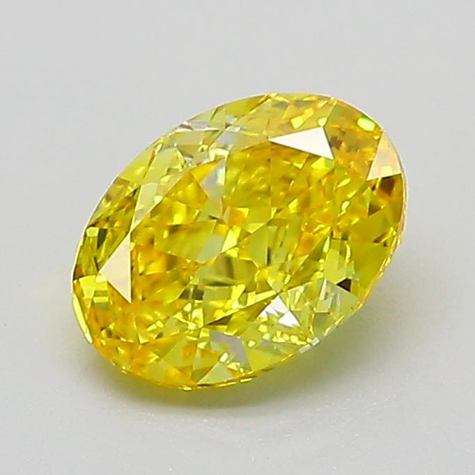 1.06 Ct. Fancy Vivid  Yellow Oval Lab Grown Diamond