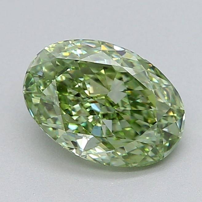 1.03 Ct. Fancy Vivid  Green Oval Lab Grown Diamond