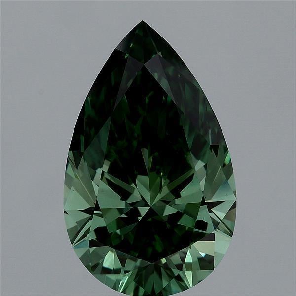 6.27 Ct. Fancy Vivid Green Pear Lab Grown Diamond
