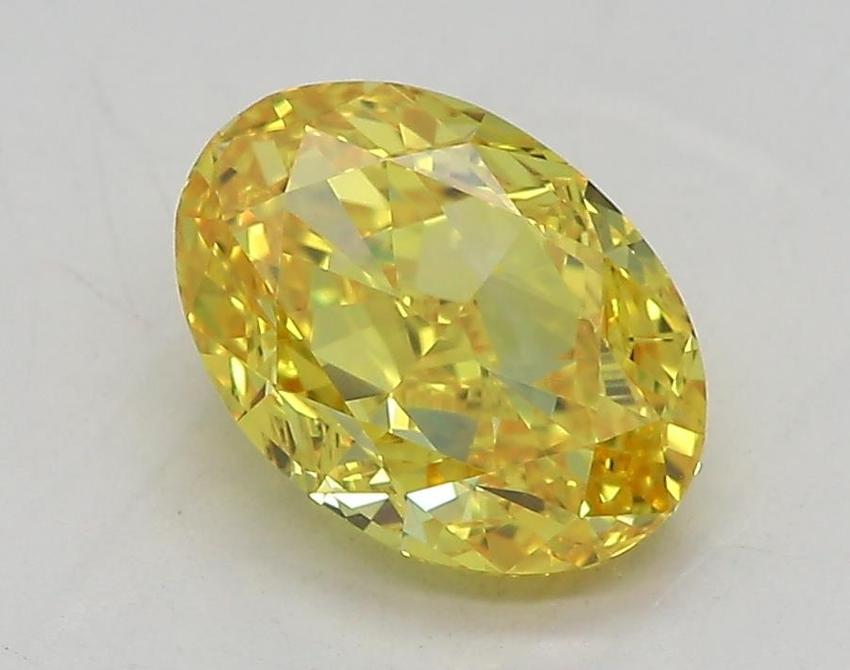 1.54 Ct. Fancy Vivid  Yellow Oval Lab Grown Diamond