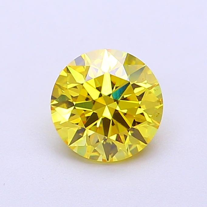 1.02 Ct. Fancy Vivid Yellow Round Lab Grown Diamond