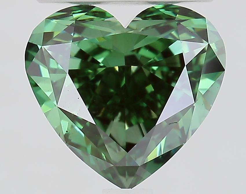 2.44 Ct. Fancy Vivid Green Heart Lab Grown Diamond