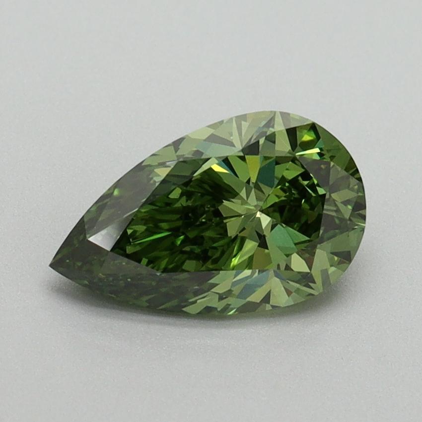 1.10 Ct. Fancy Vivid Green Pear Lab Grown Diamond
