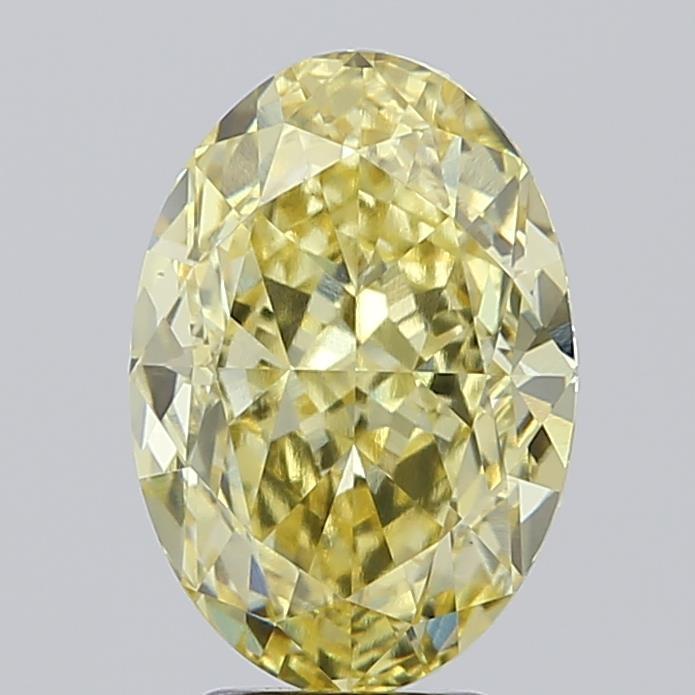 5.09 Ct. Fancy Intense Yellow Oval Lab Grown Diamond