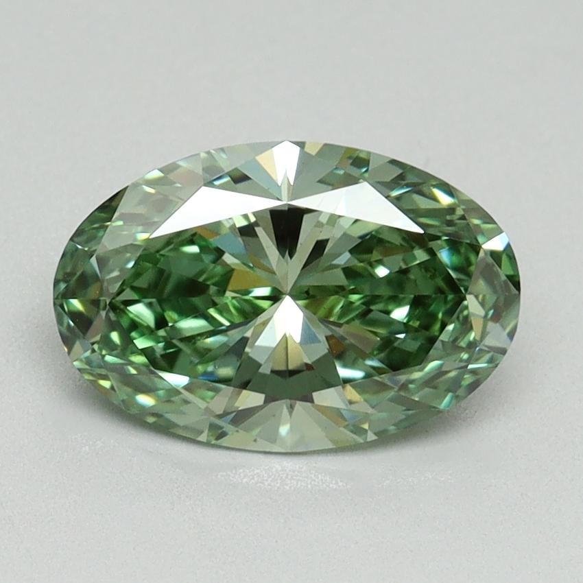 1.58 Ct. Fancy Vivid Green Oval Lab Grown Diamond