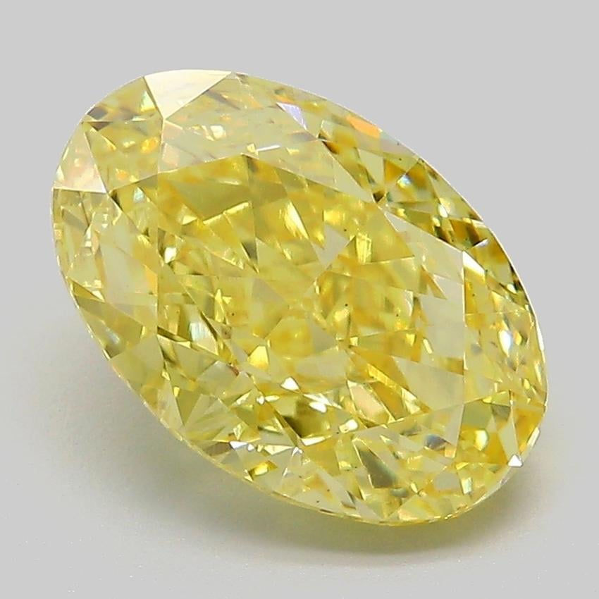 3.57 Ct. Fancy Intense  Yellow Oval Lab Grown Diamond