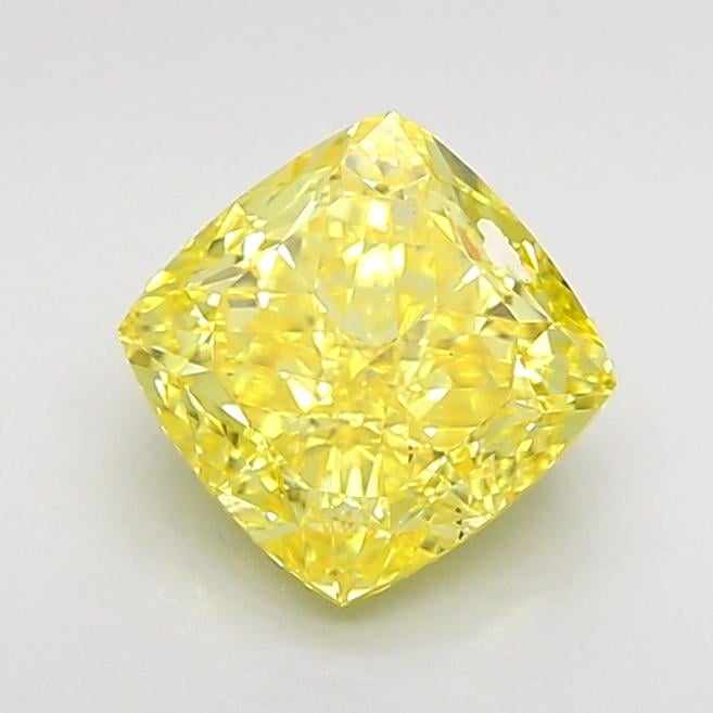 1.53 Ct. Fancy Vivid  Yellow Cushion Lab Grown Diamond