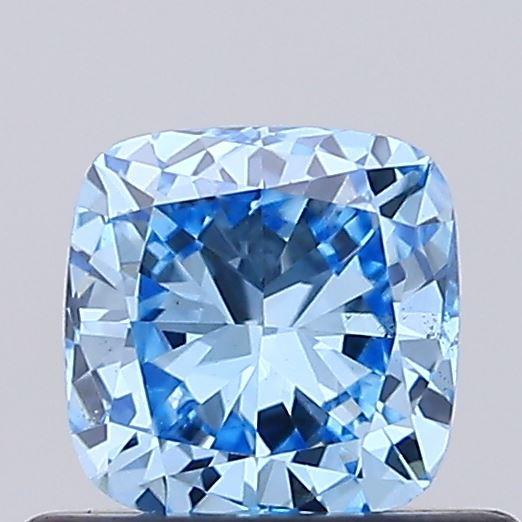 0.49 Ct. Fancy Vivid Blue Cushion Lab Grown Diamond