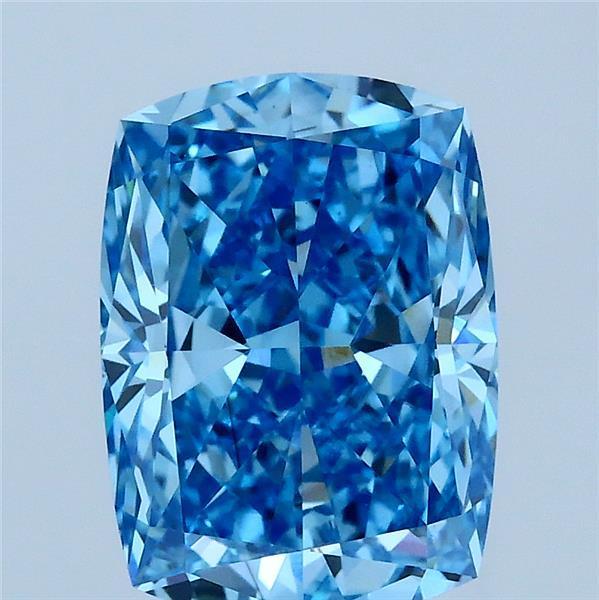 3.04 Ct. Fancy Vivid Blue Cushion Lab Grown Diamond