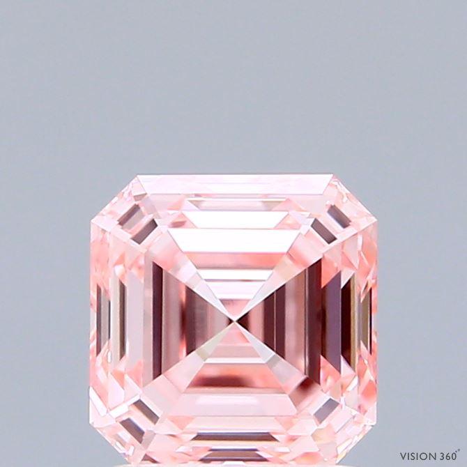 1.52 Ct. Fancy Intense Pink Asscher Lab Grown Diamond