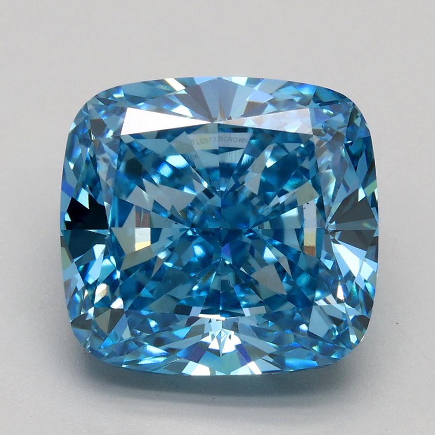 5.03 Ct. Fancy Vivid Blue Cushion Lab Grown Diamond