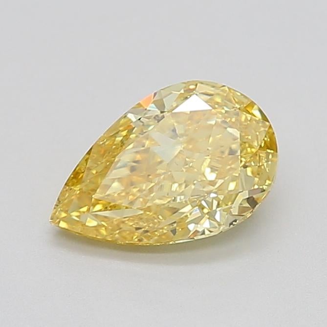 1.07 Ct. Fancy Vivid  Yellow Pear Lab Grown Diamond