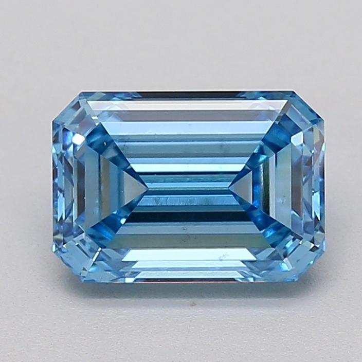 1.59 Ct. Fancy Vivid  Blue Emerald Lab Grown Diamond