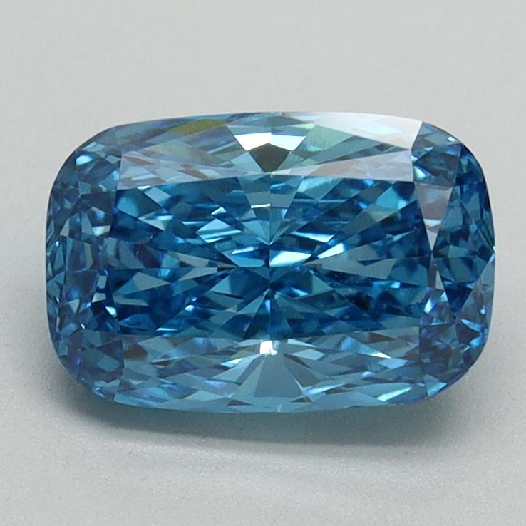1.52 Ct. Fancy Vivid Blue Cushion Lab Grown Diamond