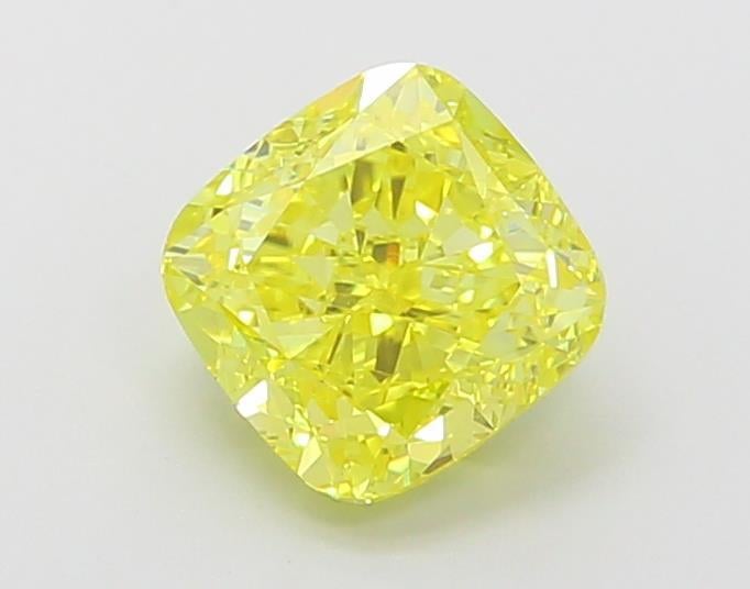 1.45 Ct. Fancy Vivid Yellow Cushion Lab Grown Diamond