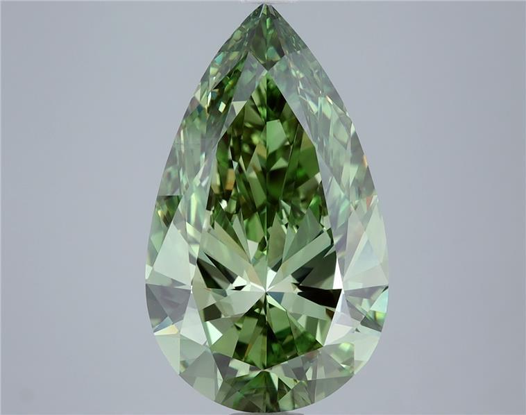4.76 Ct. Fancy Vivid Green Pear Lab Grown Diamond
