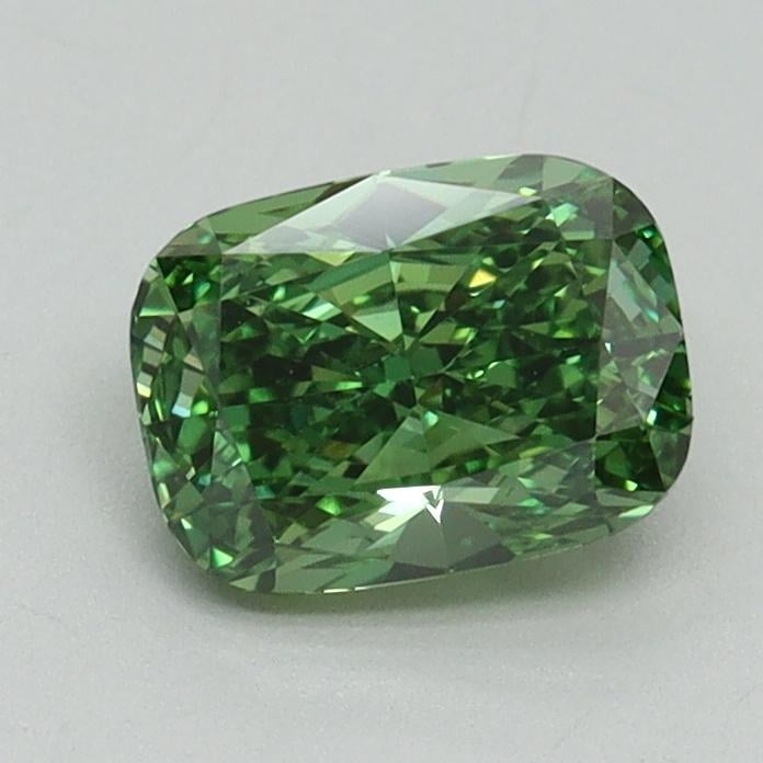 1.02 Ct. Fancy Vivid Pacific Green Cushion Lab Grown Diamond