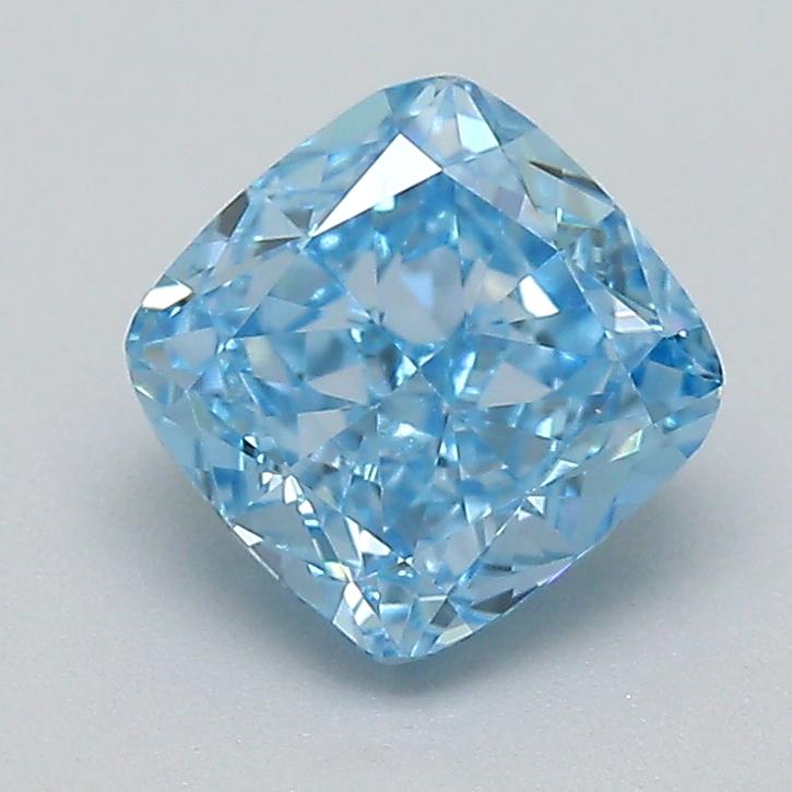 0.74 Ct. Fancy Vivid  Blue Cushion Lab Grown Diamond