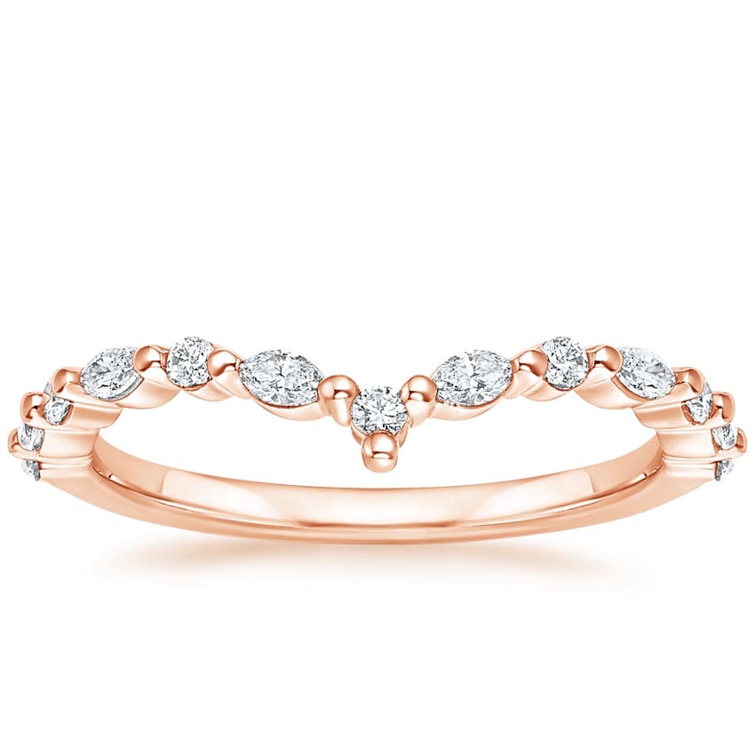 Rose gold diamond engagement ring with surprise diamond details