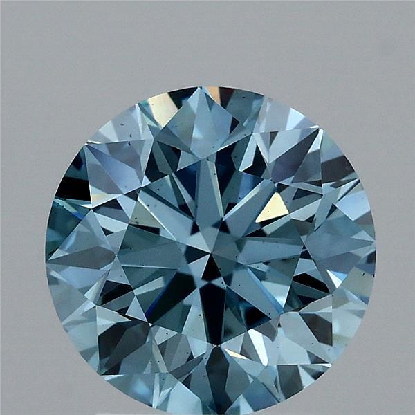 2.53 Ct. Fancy Vivid Blue Round Lab Grown Diamond