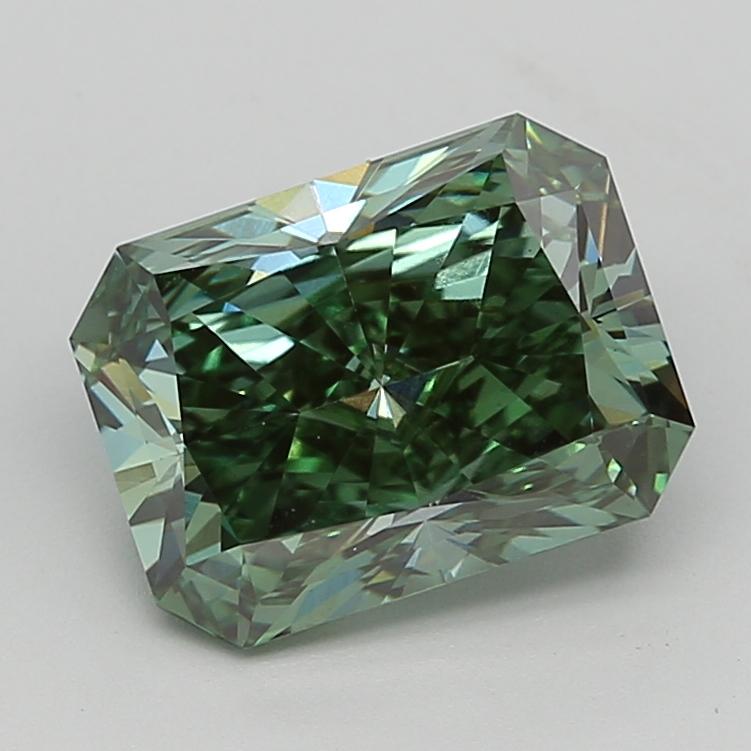 3.99 Ct. Fancy Vivid  Green Radiant Lab Grown Diamond