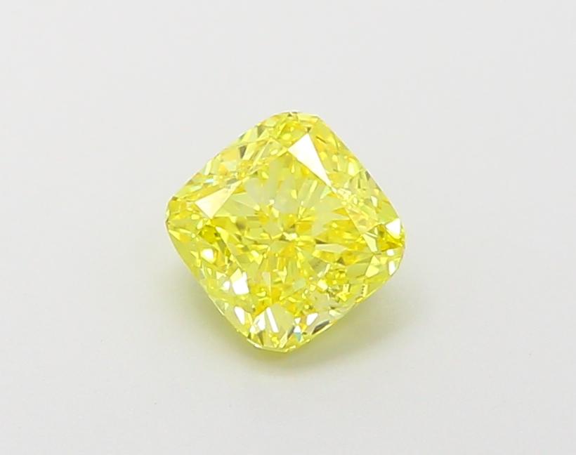 1.02 Ct. Fancy Vivid  Yellow Cushion Lab Grown Diamond