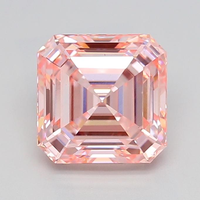 3.09 Ct. Fancy Vivid  Pink Asscher Lab Grown Diamond