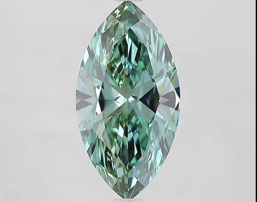 2.62 Ct. Fancy Vivid Green Marquise Lab Grown Diamond