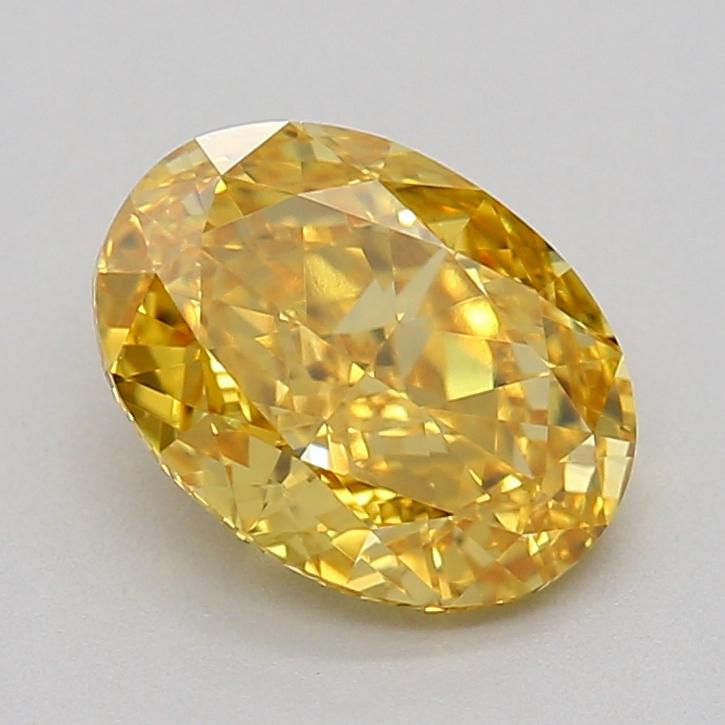 1.08 Ct. Fancy Vivid  Yellow Oval Lab Grown Diamond