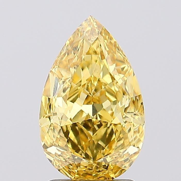 2.22 Ct. Fancy Vivid  Yellow Pear Lab Grown Diamond