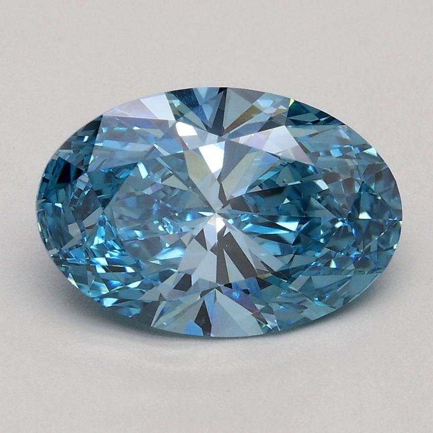1.52 Ct. Fancy Vivid Blue Oval Lab Grown Diamond