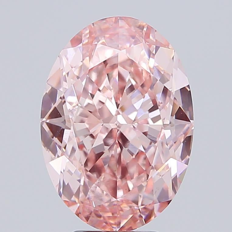 7.06 Ct. Fancy Vivid Pink Oval Lab Grown Diamond