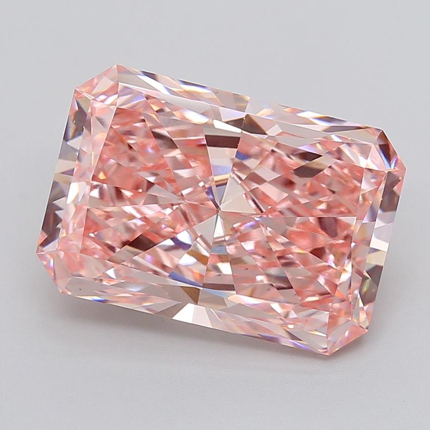 9.73 Ct. Fancy Vivid  Pink Radiant Lab Grown Diamond
