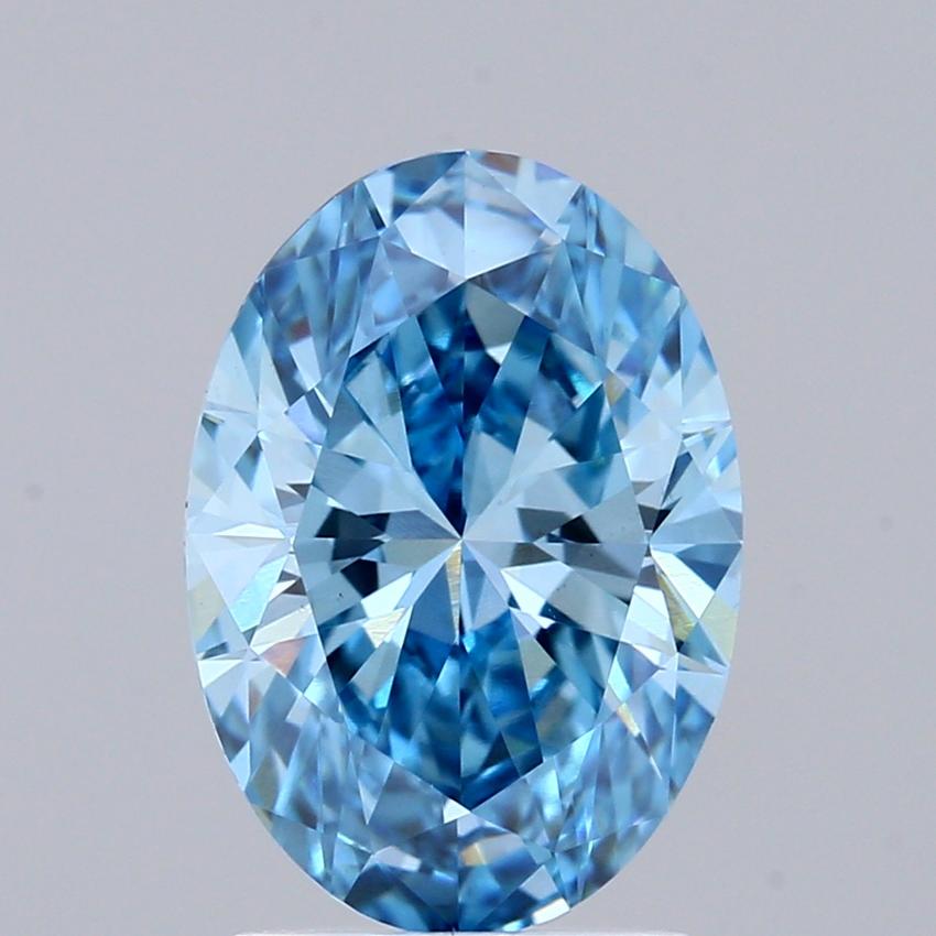 2.00 Ct. Fancy Vivid Blue Oval Lab Grown Diamond