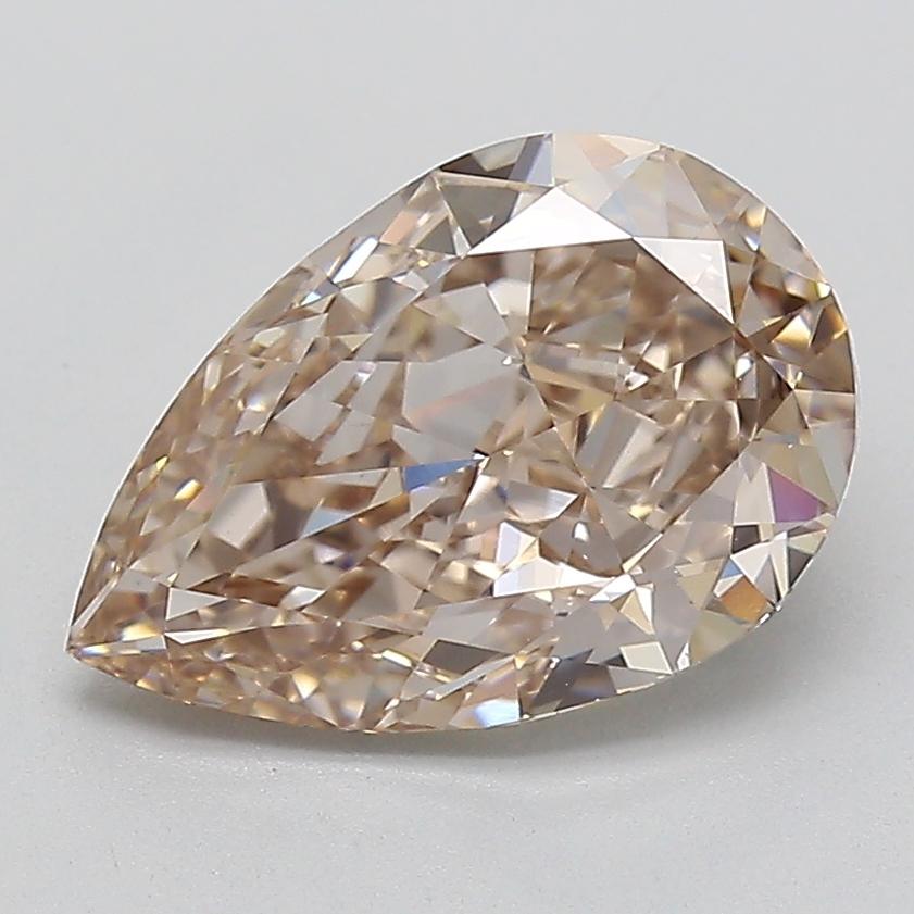 3.52 Ct. Light  Brown Pear Lab Grown Diamond